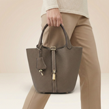Structured Drawstring Tote Shoulder Bag