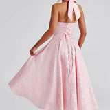 Women's Halter Neck A-Line Midi Dress