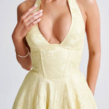 Women's Halter Neck A-Line Midi Dress