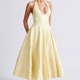 Women's Halter Neck A-Line Midi Dress