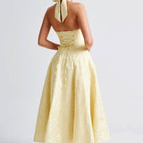 Women's Halter Neck A-Line Midi Dress