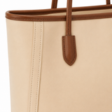 Minimal Structured Leather Tote Bag With Long Handles