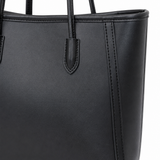 Minimal Structured Leather Tote Bag With Long Handles