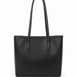 Minimal Structured Leather Tote Bag With Long Handles