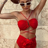 Floral Appliqué Bikini Set