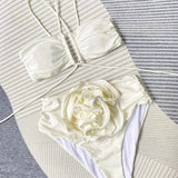 Floral Appliqué Bikini Set