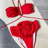 Floral Appliqué Bikini Set