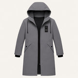 Men's Long Hooded Waterproof Windproof Rain Jacket