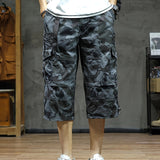 Men's 3/4 Length Cargo Pants, Relaxed Drawstring Fit