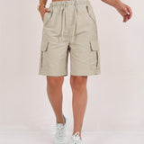 High Waist Cargo Shorts