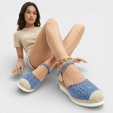 Perforated Espadrille Platform Sandals