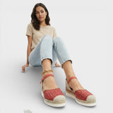 Perforated Espadrille Platform Sandals
