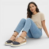 Perforated Espadrille Platform Sandals