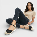 Perforated Espadrille Platform Sandals