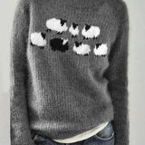 Women's Patterned Fair Isle Boat Neck Sweater