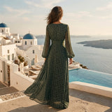 Women's Long Sleeve Floral Maxi Dress