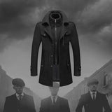 Men's Longline Buttoned Jacket for Autumn and Winter
