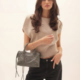 Fringe Detail Convertible Satchel Bag