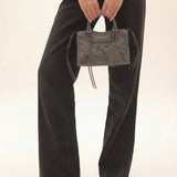 Fringe Detail Convertible Satchel Bag