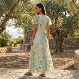 Women's Floral V-Neck Maxi Dress
