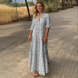 Women's Floral V-Neck Maxi Dress