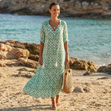 Women's Floral Button Front Maxi Dress