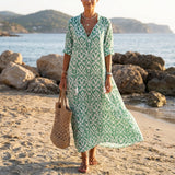 Women's Floral Button Front Maxi Dress