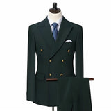 Men's Two-Piece Double-Breasted Wool Blend Wedding Suit