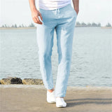 Men's Lightweight Linen Cotton Casual Trousers