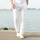 Men's Lightweight Linen Cotton Casual Trousers