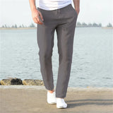 Men's Lightweight Linen Cotton Casual Trousers