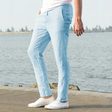 Men's Lightweight Linen Cotton Casual Trousers