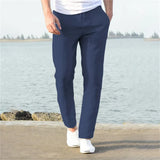 Men's Lightweight Linen Cotton Casual Trousers
