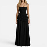 Women's Sleeveless Ruched Bodycon Maxi Dress