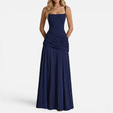 Women's Sleeveless Ruched Bodycon Maxi Dress