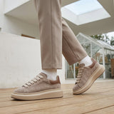 Women's Suede-Look Chunky Platform Lace-Up Sneakers