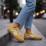 Retro Panelled Chunky Lace-Up Sneakers for Women