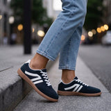Retro Panelled Chunky Lace-Up Sneakers for Women