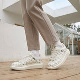 Women's Suede-Look Chunky Platform Lace-Up Sneakers