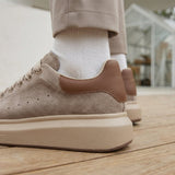 Women's Suede-Look Chunky Platform Lace-Up Sneakers