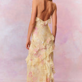Women's Floral Ruffle Maxi Dress