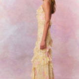 Women's Floral Ruffle Maxi Dress
