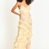 Women's Floral Ruffle Maxi Dress