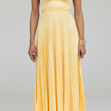 Women's Pleated V-Neck Maxi Dress