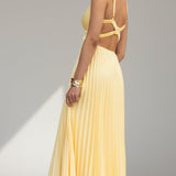 Women's Pleated Sleeveless Maxi Dress
