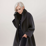 Women's Oversized Winter Coat with Shawl Collar