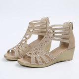 Women's Open-Toe Wedge Sandals with Cut-Outs