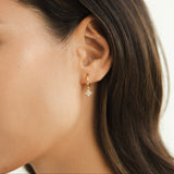 Gold-Plated Sterling Silver Clover Zirconia Earrings