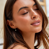 Gold-Plated Sterling Silver Clover Zirconia Earrings
