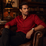 Men's Tailored Long Sleeve Shirt with Chest Pocket